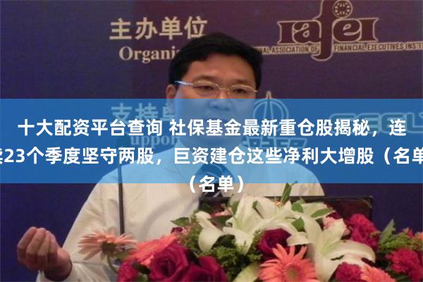 十大配资平台查询 社保基金最新重仓股揭秘，连续23个季度坚守两股，巨资建仓这些净利大增股（名单）