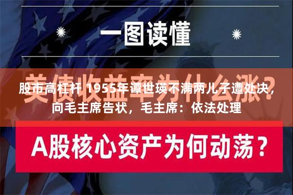 股市高杠杆 1955年谭世瑛不满两儿子遭处决，向毛主席告状，毛主席：依法处理