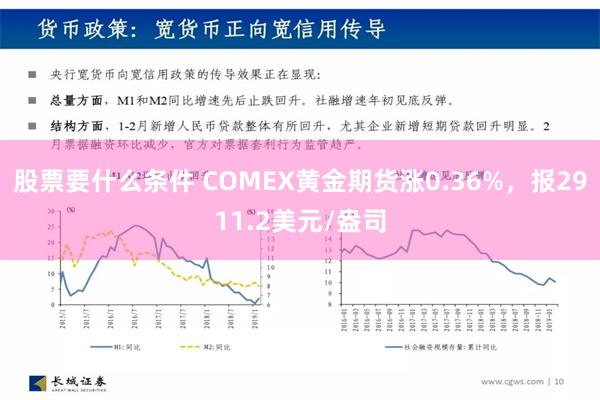 股票要什么条件 COMEX黄金期货涨0.36%，报2911.2美元/盎司